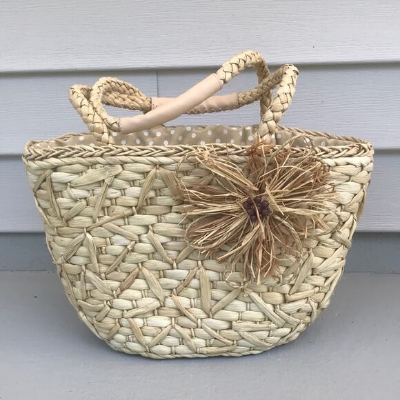 3 / $15 Raffia Jute Woven Beach Tote Cynthia Rowley - Picture 1 of 14